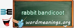 WordMeaning blackboard for rabbit bandicoot